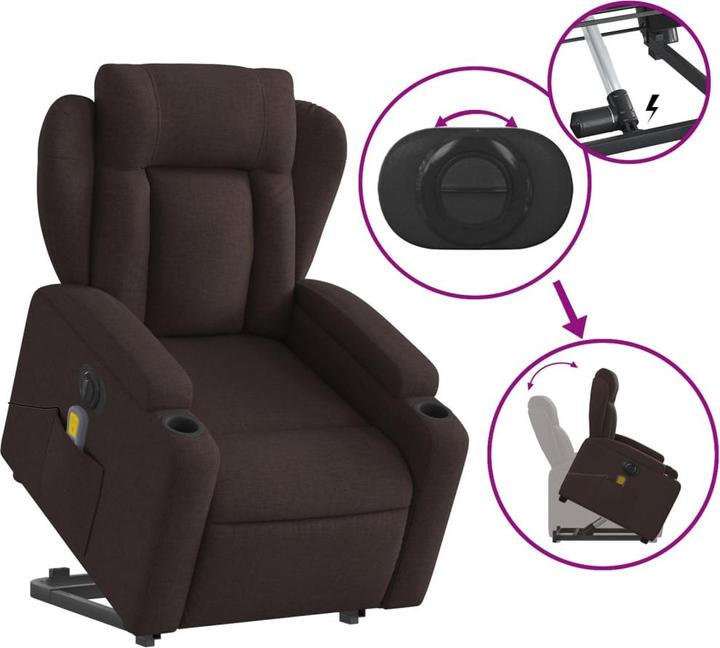 Produktbild VidaXL Elektrischer Massagesessel mit Aufstehhilfe Stoff