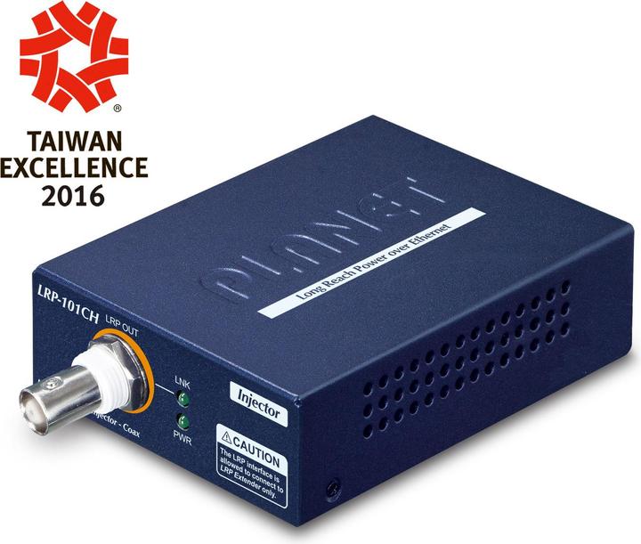 Actual product image Planet 1-Port 10/100TX PoE PD + 1-Port Coax Long Reach PoE