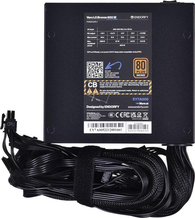 Produktbild Endorfy PSU Vero L5 Bronze 600 W (600 W)