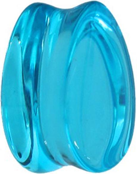 Actual product image Star Piercing Flared Plug Drops aqua made of glass (without brass, Glass)
