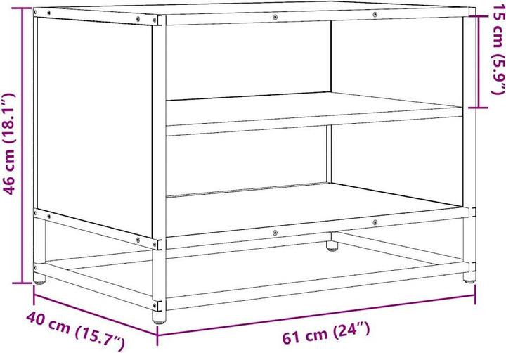 Image du produit VidaXL Armoire TV Lowboard Meuble TV Métal dérivé du bois (61 x 40 x 46 cm)
