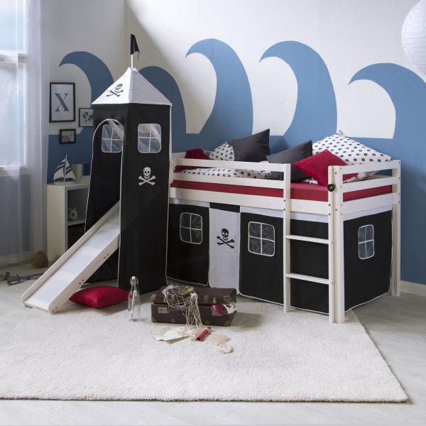 Image du produit Homestyle4u Lit mezzanine avec toboggan et tour (90 x 200 cm)