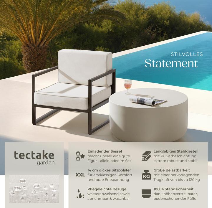 Produktbild tectake Garten-Loungesessel Comosa, XXL-Polsterung