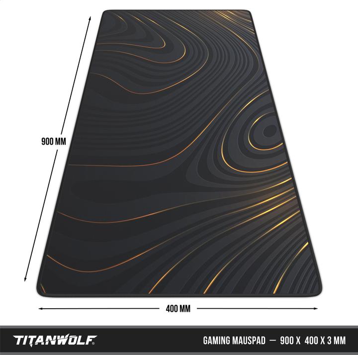 Produktbild Titanwolf Gaming Mauspad, 900 x 400mm XXL Speed Gaming Mausmatte, Mauspad extra große Oberfläche, Abstrakt (XXL)