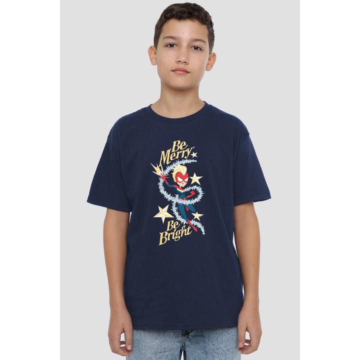 Image du produit Captain Marvel - T-shirt BE MERRY BE BRIGHT - Enfant (152, 158)