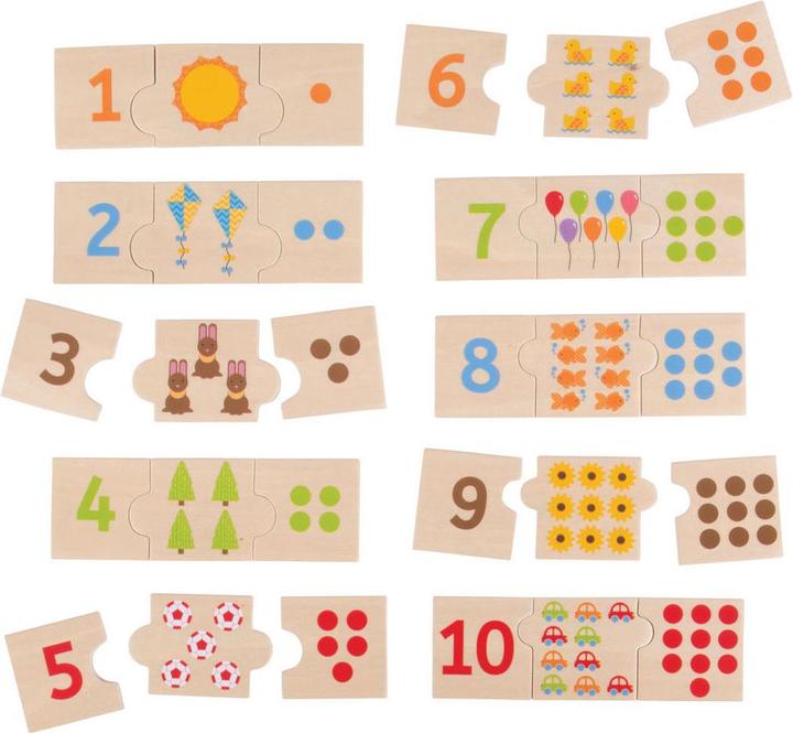 Produktbild Bigjigs Holzpuzzle Zahlenplättchen, 30 Teile. (30 Teile)