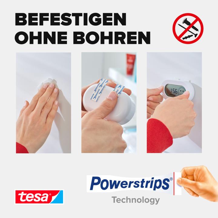 Produktbild tesa Powerstrips LARGE, 2kg Halteleistung, 10x doppelseitige Klebestreifen