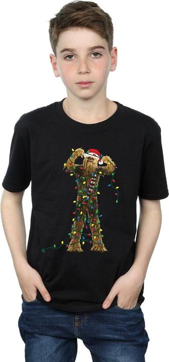 Actual product image Star Wars Boys Chewbacca Christmas Lights T-Shirt (140, 146)