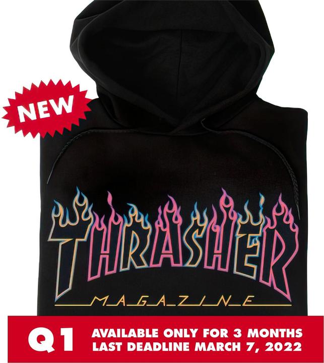 Actual product image Thrasher Double Flame Neon Logo Hood (L)