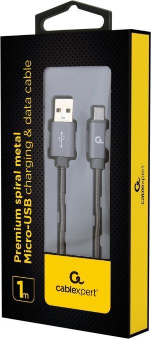 Immagine prodotto Gembird CC-USB2S-AMMBM-1M-BG Cavo USB USB 2.0 Micro USB B USB A Grigio (1 m, USB 2.0)