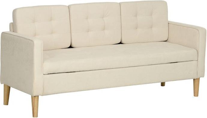 Produktbild Swisshandel24 3 Sitzer Sofa, Couch mit Stauraum, Holzbeine, Samtoptik für Wohnzimmer (3-Sitzer)