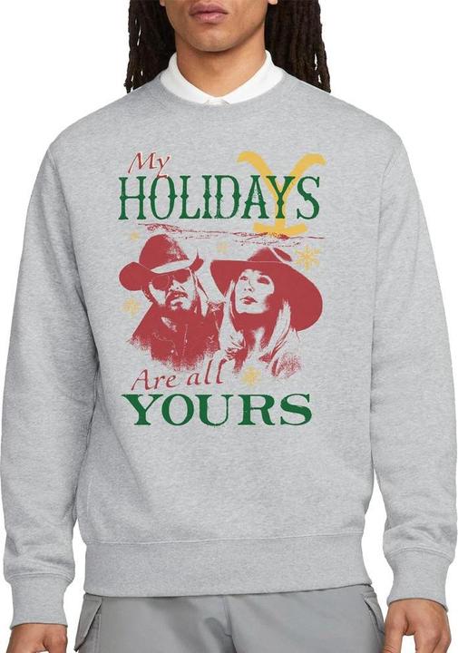 Actual product image Yellowstone Unisex Adult My Holidays Are All Yours Christmas Sweatshirt (XXL)