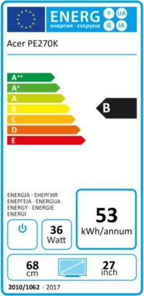 Energy Label Acer ProDesigner PE270K (3840 x 2160 Pixels, 27")