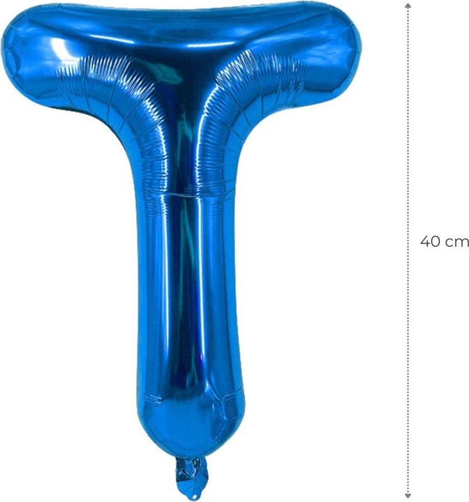 Actual product image Hermex Letter balloon T blue birthday party balloon foil balloon 40cm (1 x)