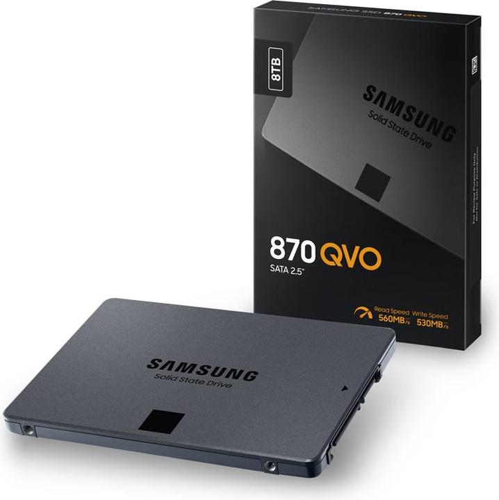 Actual product image Samsung 870 QVO (8000 GB, 2.5")