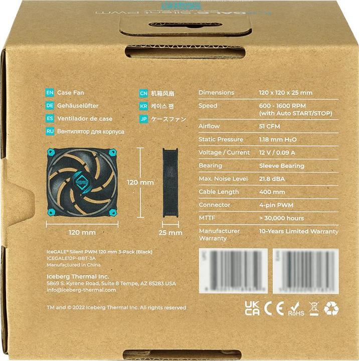 Image du produit Iceberg Thermal IceGALE Silent PWM-120mm (120 mm, 3 x)