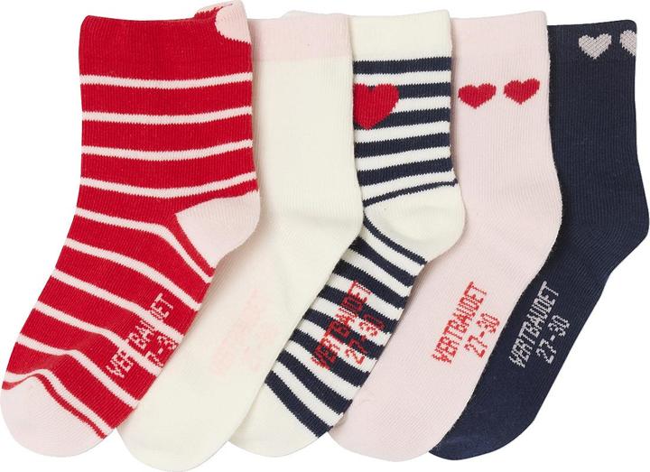 Vertbaudet 5er-Pack Mädchen Socken mit Herzen