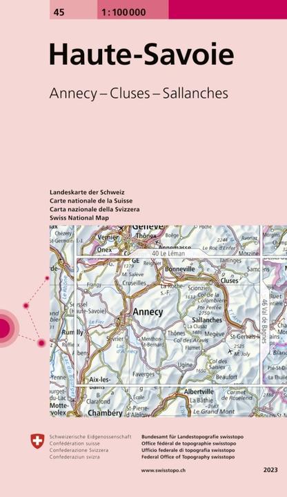 Produktbild Landkarte 45 Haute-Savoie 1:100'000