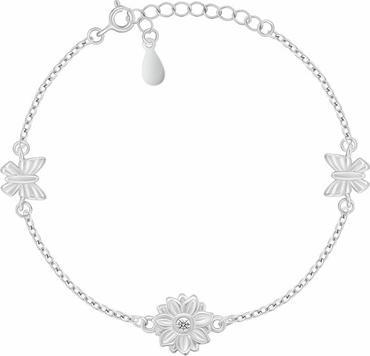 Produktbild Brilio Silver - Silver bracelet Butterflies and flower BRC217W