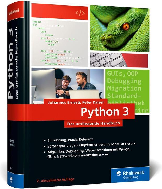 Actual product image Python 3 (German, Peter Kaiser, Johannes Ernesti, 2023)