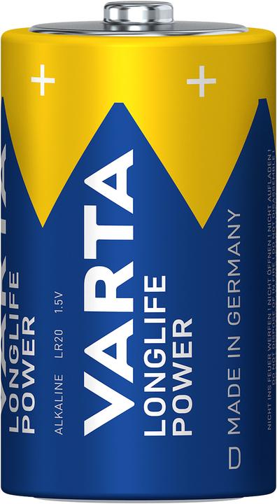 Image du produit Varta VAR Longlife Power D 2er Blist (2 pcs, D, 16500 mAh)