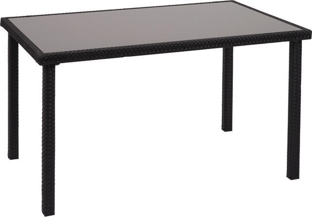 Actual product image Swisshandel24 Poly Rattan Table, Garden Table Balcony Table, 120x75cm - black (120 cm)