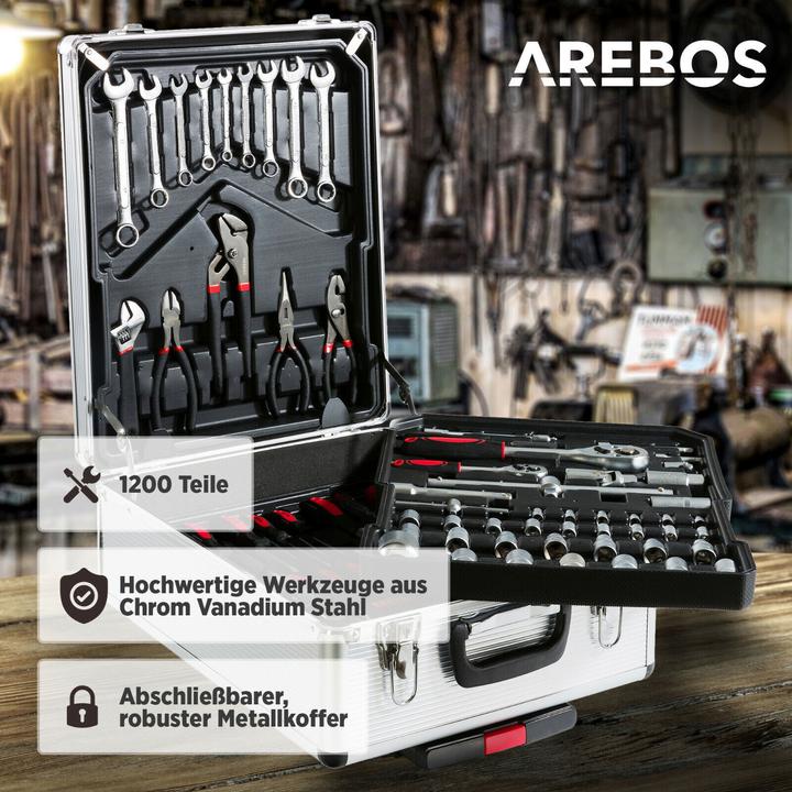 Produktbild Arebos Werkzeugkoffer (1200 Teile)