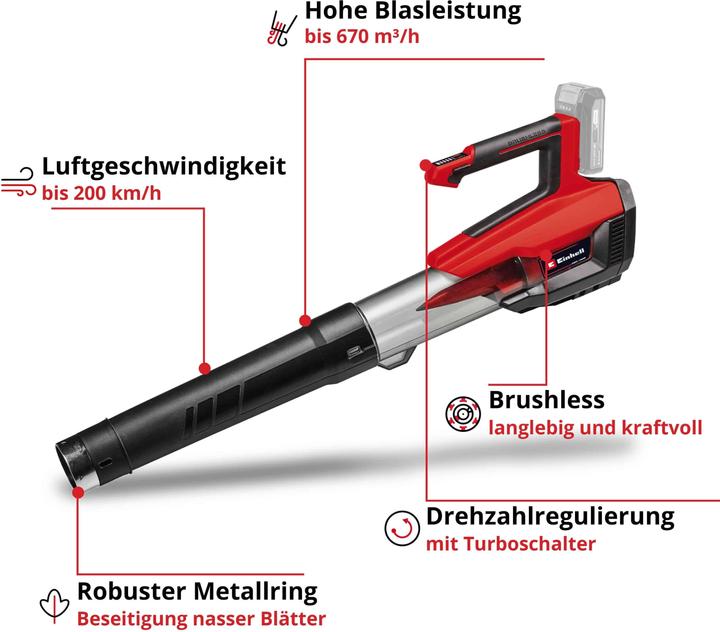 Image du produit Einhell GP-LB 18/200 Li E-Solo PowerX-Change (Fonctionnement sur batterie, Souffleur de feuilles)
