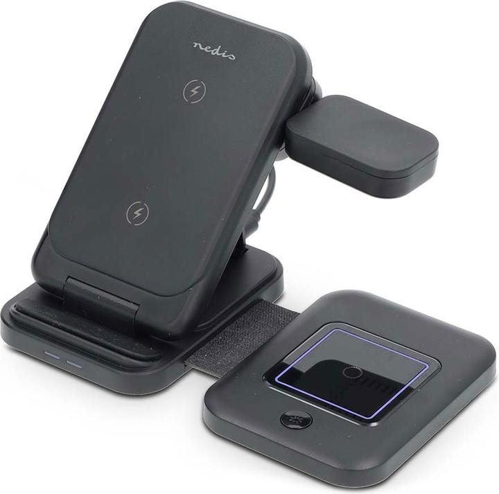 Image du produit Nedis Chargeur sans fil | 3 en 1 | 15 W | Affichage LED en cours d'utilisation | câble inclus | USB-A / (15 W)