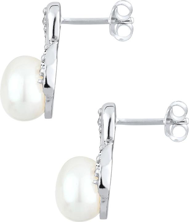 Produktbild Elli Infinity, Perle, Perlenohrstecker (925er Sterling Silber, Süsswasserzuchtperlen, Glaskristall)
