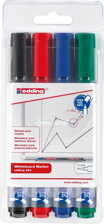 Edding Whiteboard markers 360 (Multicoloured, 3 mm, 4 x)