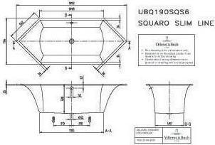 Immagine prodotto Villeroy & Boch V&B Vasca da bagno SQUARO Slim Line Hexagon 1900x800 mm bianco (185 l, 190 cm, 80 cm)