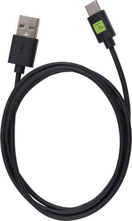Actual product image Techly USB3.1 Cable Plug Type-A - Plug USB Type-C Black 1m (1 m, USB 3.2 Gen 1)