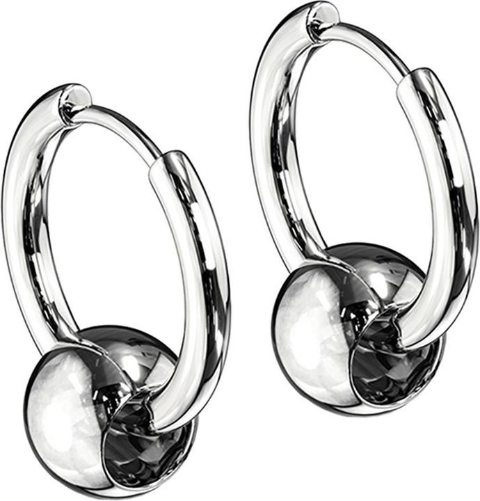 Actual product image Star Piercing Earring silver pendant ball (without brass, Surgical steel 316L)
