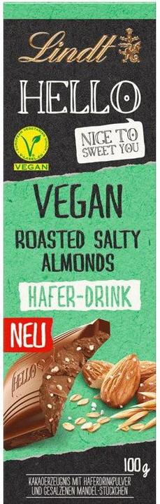 Actual product image Lindt Hello Vegan Roasted Salted Almonds bar (100 g)