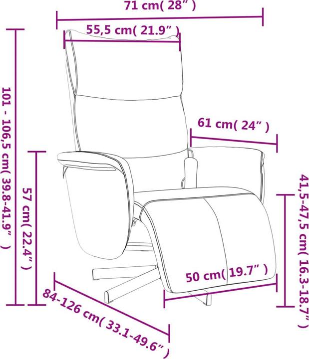 Immagine prodotto VidaXL Sedia per massaggi con poggiapiedi in similpelle crema, colore