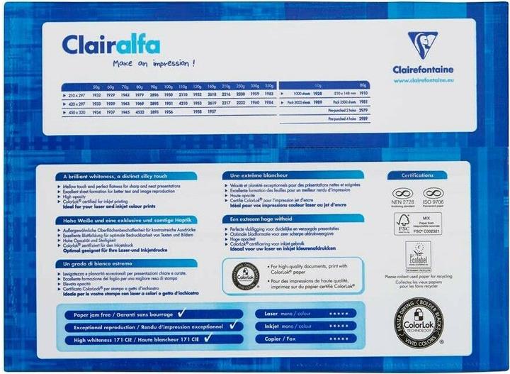 Image du produit Clairefontaine Clairalfa (160 g/m², 250 x, A4)