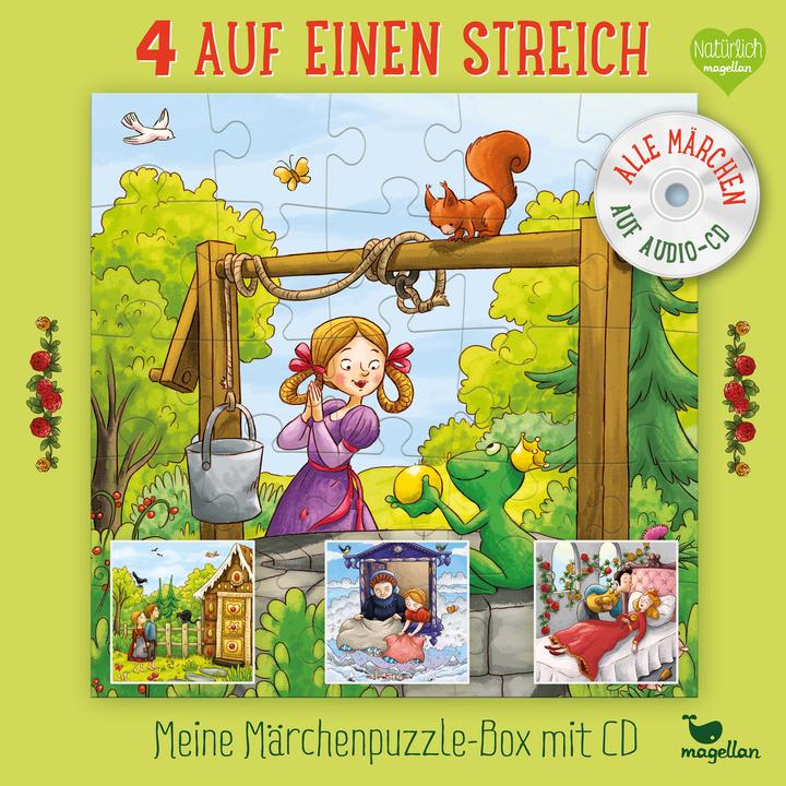 Image du produit 4 d'un coup - Mon coffret puzzle de contes de fées avec CD (25 pièces)