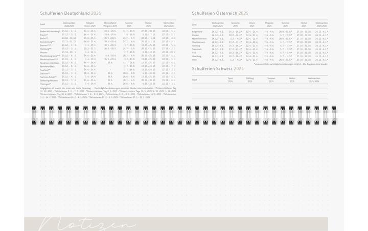 Immagine prodotto Ridoide Calendario da tavolo Design Line 2025 631103525 1W/2S Cloudy DE 29.7x10.5cm (307 x 105 mm, Tedesco)