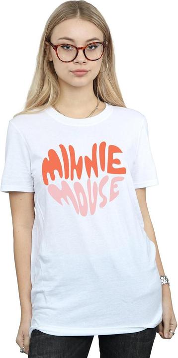 Actual product image Disney Womens/Ladies Minnie Mouse Heart Shaped Cotton Boyfriend T-Shirt (M)