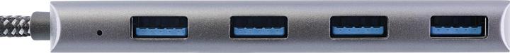 Immagine prodotto InLine Hub USB 3.2 Type-C a 4x A 10Gb/s custodia in metallo grigio (USB-C, 4 Porti)