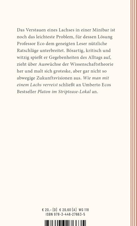 Immagine prodotto Wie man mit einem Lachs verreist und andere nützliche Ratschläge (Tedesco, Umberto Eco, Burkhart Kroeber, Günter Memmert, 1993)