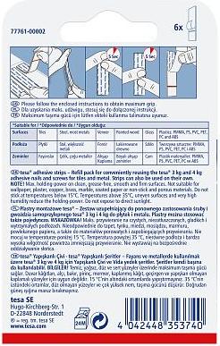 Image du produit tesa Powerstrips pour le carrelage et le métal, capacité de fixation de 3 kg, 6 bandes adhésives double