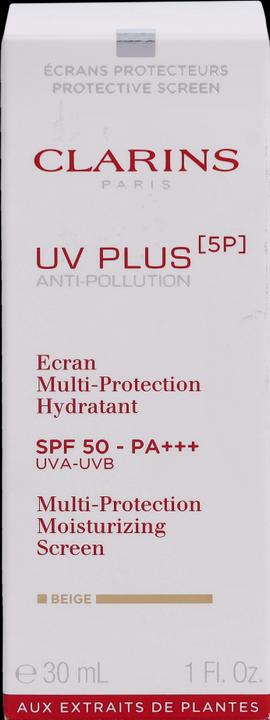 Image du produit Clarins UV Plus 5P Écran hydratant multi-protection (Crème solaire visage, SPF 50, 30 ml)