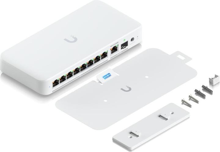 Actual product image Ubiquiti USW-Flex-2.5G-8-PoE Switch 8x2,5Gbit POE+/1x10Gbit (9 Ports)