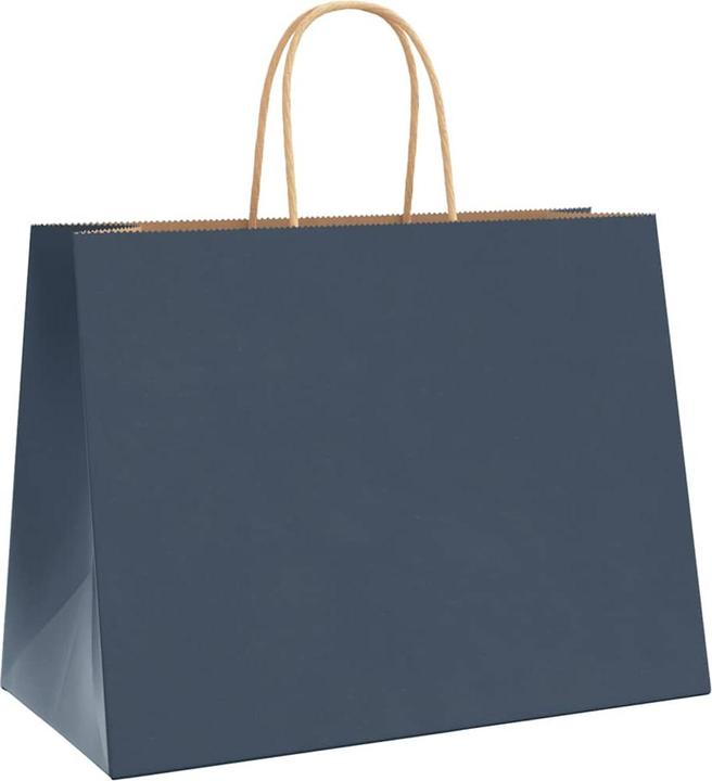 Produktbild VidaXL Kraftpapiertüten 250 Stk. mit Henkel Blau 32x17x25 cm Papiertüte (Geschenktüte, 250 x)
