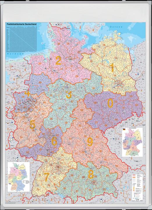 Immagine prodotto Franken Cartello mappa codice postale Germania appuntabile (98 x 140 cm)