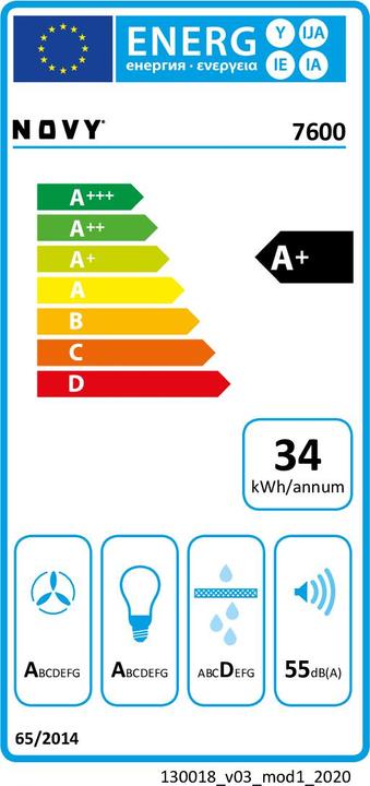 Energie-Label NOVY Flatline 7600 (Wandhaube)