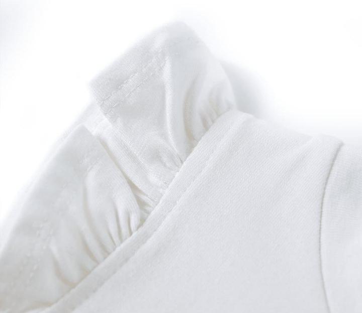 Produktbild VidaXL Kinder-T-Shirt mit Rüschenärmeln Ecru 128,Material: 95 (128)
