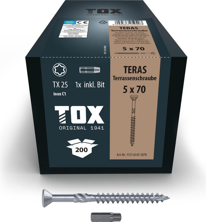 Tox TERAS 5,0 x 70 (200 pcs.) (200 Screws per piece)